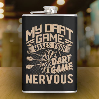 Dart Game Flex Vinyl Wrapped Flask 8 oz.