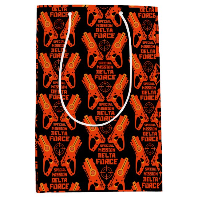 Dart Gun Battle Birthday Medium Gift Bag (Front)