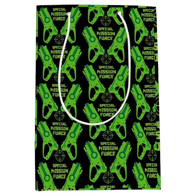 Dart Gun Battle Birthday Medium Gift Bag (Front)