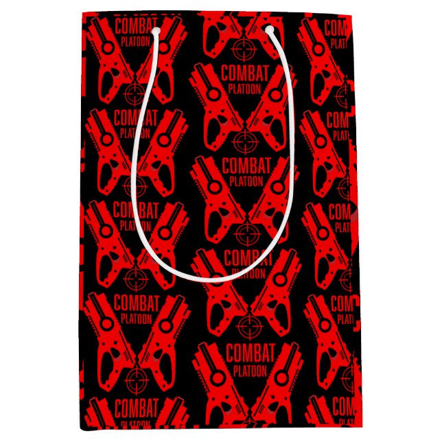 Dart Gun Battle Birthday Medium Gift Bag (Front)