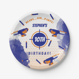 Dart Gun Battle War Boys Birthday Party Paper Plate