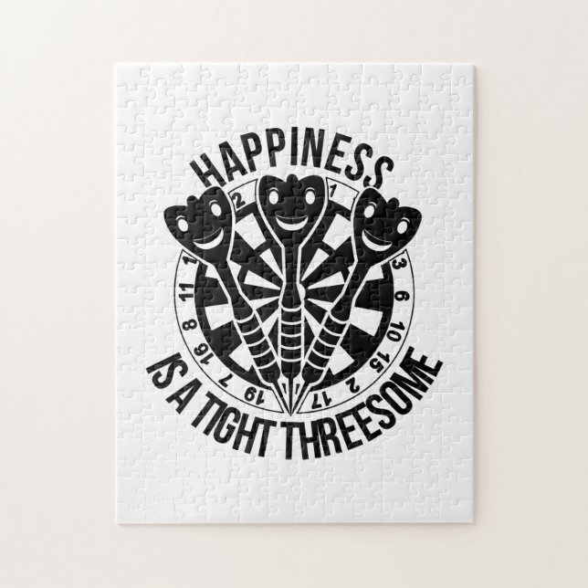 Dart Happiness Is A Tight Threesome Jigsaw Puzzle (Vertical)
