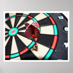 Dart in Dartboard Poster