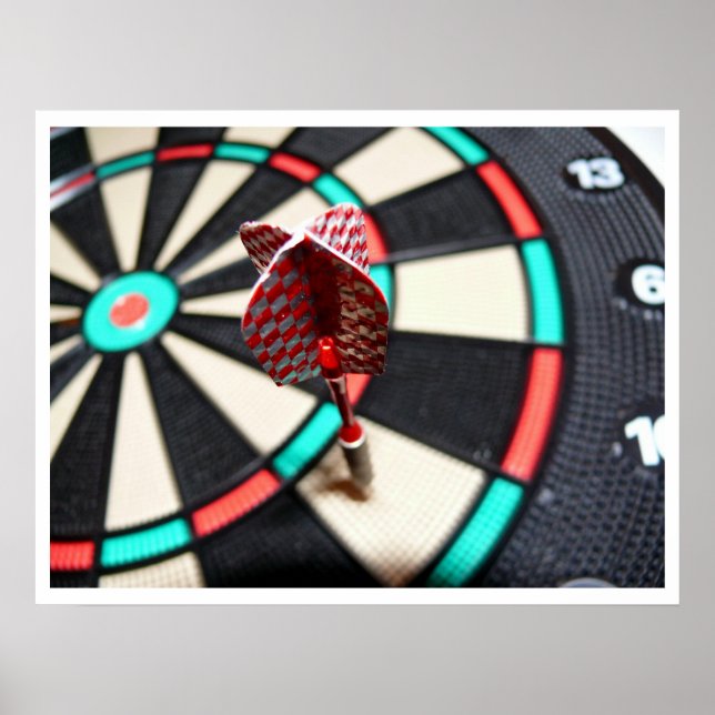 Dart in Dartboard Poster (Front)
