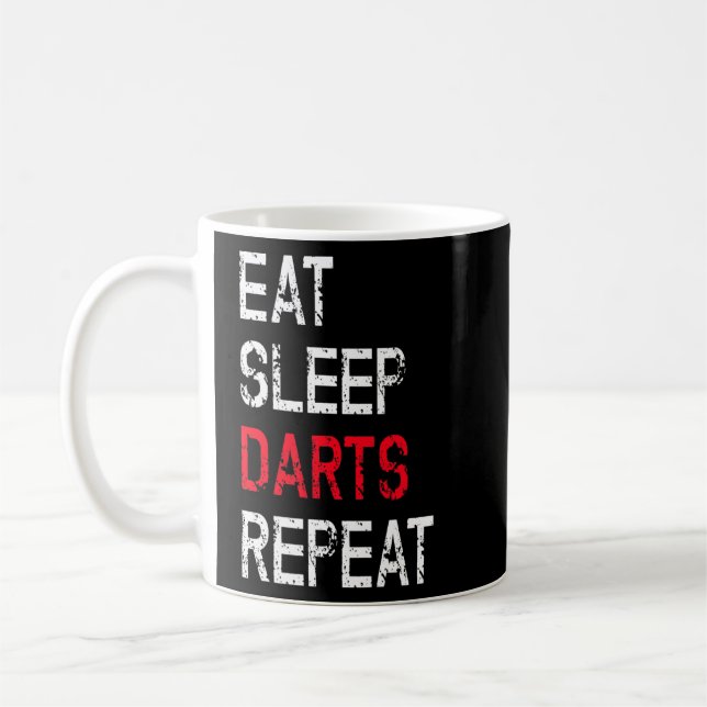 Dart Player Team Funny Saying Eat Sleep Darts Repe Coffee Mug (Left)