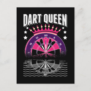 Dart Queen Arrow Triple Dartboard 180 Funny Darts Postcard