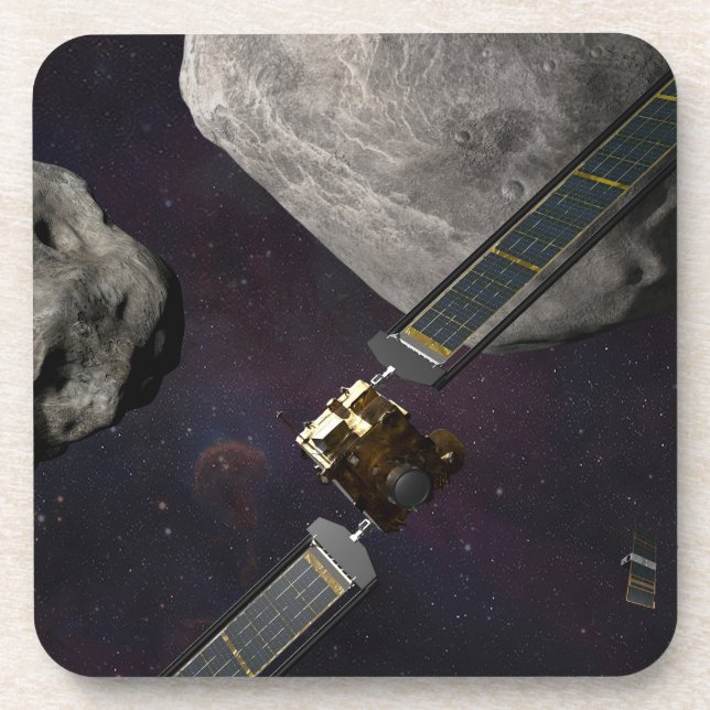 Dart Spacecraft And The Liciacube Prior To Impact Coaster (Front)