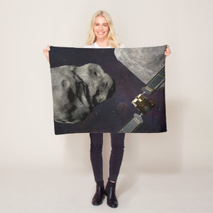 Dart Spacecraft And The Liciacube Prior To Impact Fleece Blanket
