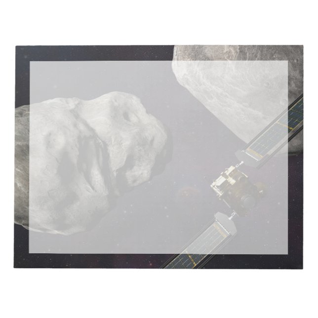 Dart Spacecraft And The Liciacube Prior To Impact Notepad (Front)