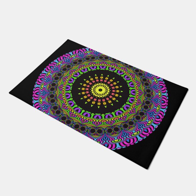Dart Style Mandala II + your backgr. & ideas Doormat (Angled)
