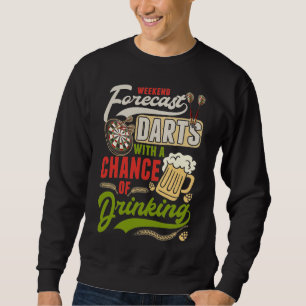 Dart Throwing Dartboard 180 Darts and Beer Sweatshirt