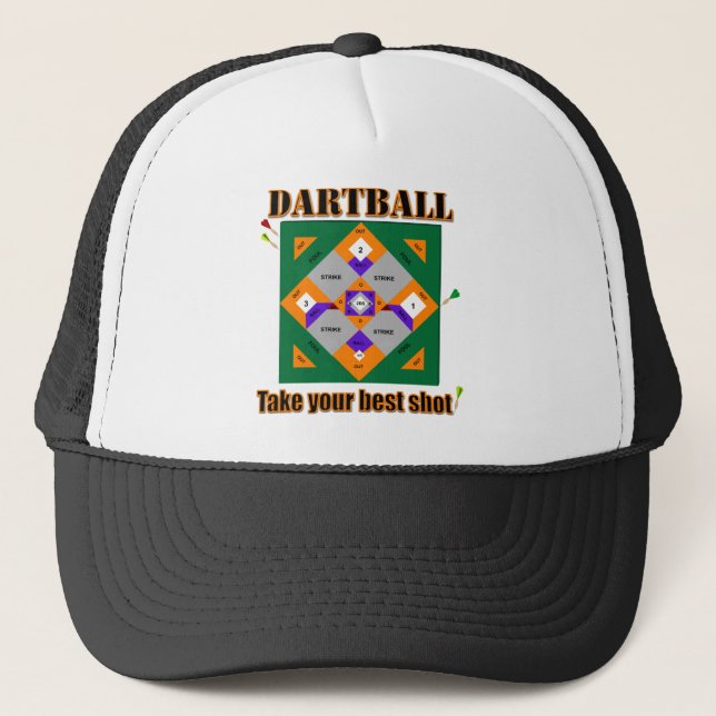 Dartball take your best shot! trucker hat (Front)