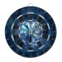 DARTBOARD BLUE WHITE SKY AND CLOUDS AND BULL