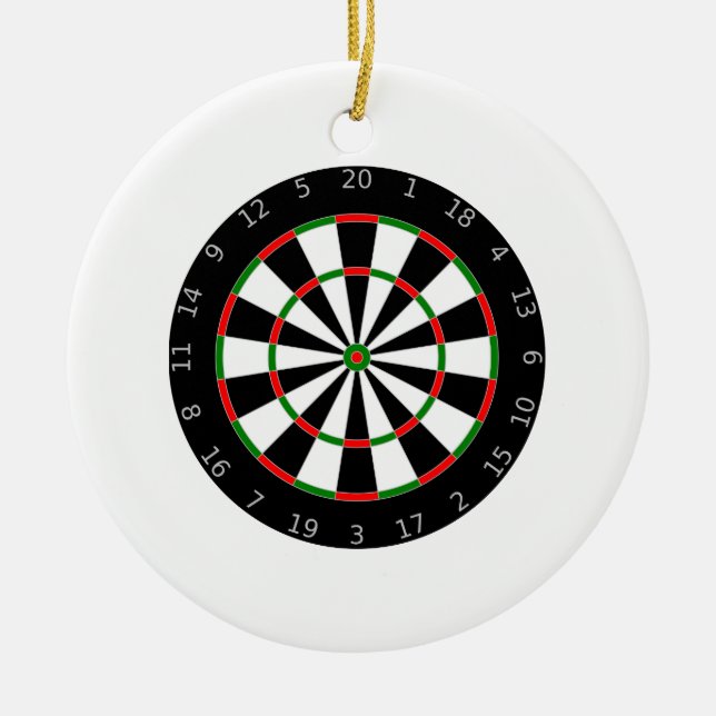 Dartboard Ceramic Tree Decoration (Front)