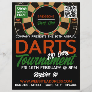 Dartboard Design, Darts Tournament Flyer