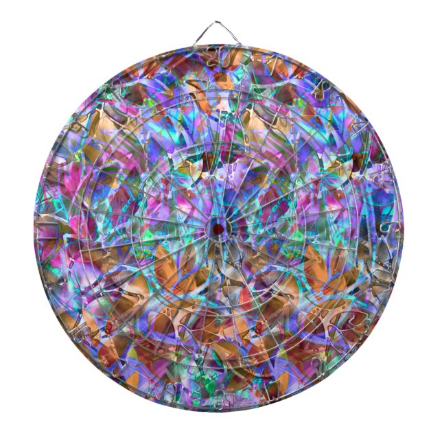 Dartboard Floral Abstract Stained Glass (Front)