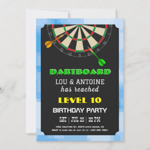 Dartboard Gamer Birthday Invitation