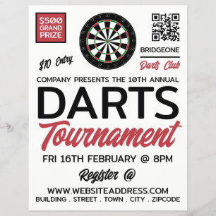 Dartboard Logo Design, Darts Tournament Flyer