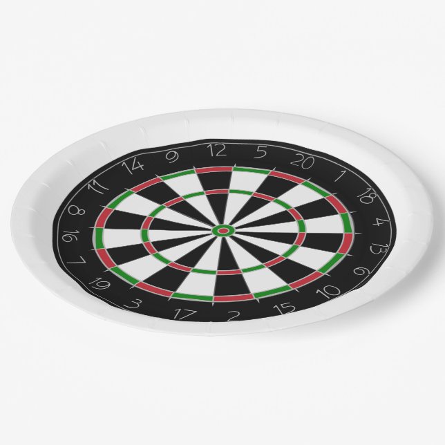 Dartboard Paper Plate (Angled)