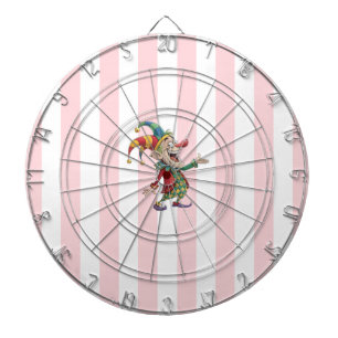 Dartboard Pink White Stripe Clown