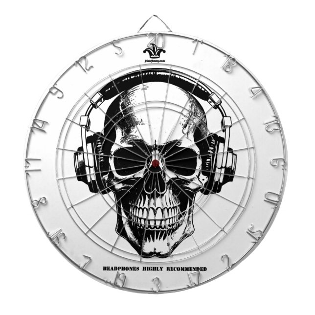 Dartboard Scull With Headphones (Front)