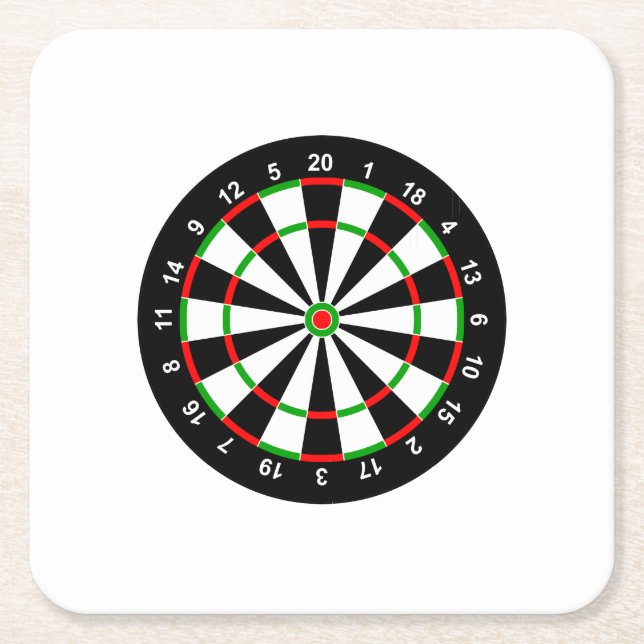 Dartboard Square Paper Coaster (Front)