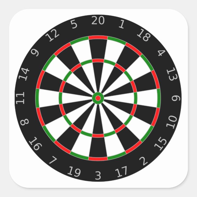 Dartboard Square Sticker (Front)