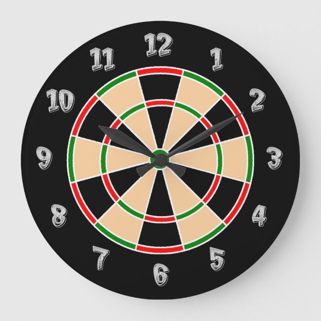 Dartboard Wall Clock. Large Clock (Front)