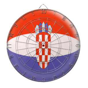 Dartboard with 6 darts Croatia Croatian flag