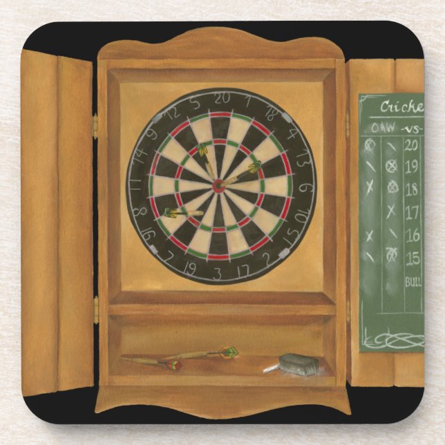 Dartboard with Cricket Scoring Coaster (Front)