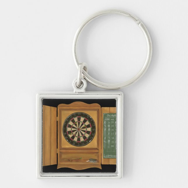 Dartboard with Cricket Scoring Key Ring (Front)