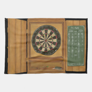 Dartboard with Cricket Scoring Tea Towel