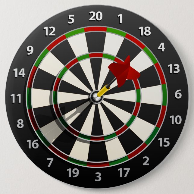 Dartboard with dart 6 cm round badge (Front)