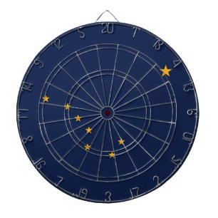 Dartboard with Flag of Alaska