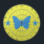 Dartboard with Flag of Bady  Bassit<br><div class="desc">Add a striking patriotic flair to your game room or recreational space with this unique dartboard featuring the vibrant flag of Bady Bassitt, Brazil! This eye-catching dartboard combines entertainment with civic pride, showcasing the stylised butterfly and symbolic colours of the Bady Bassitt municipal flag right at the centre of the...</div>