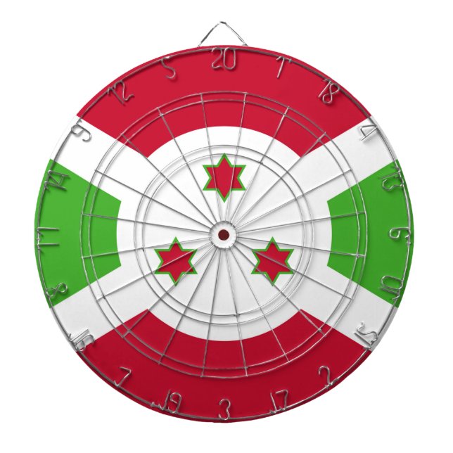 Dartboard with Flag of Burundi (Front)