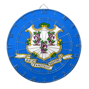 Dartboard with Flag of Connecticut, USA