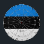 Dartboard with Flag of Estonia<br><div class="desc">Add a fun and patriotic twist to your game room with this vibrant dartboard featuring the flag of Estonia! This uniquely designed dartboard blends recreation with national pride, showcasing the bold blue, black, and white of the Estonian flag in a way that transforms each game into a celebration of heritage....</div>