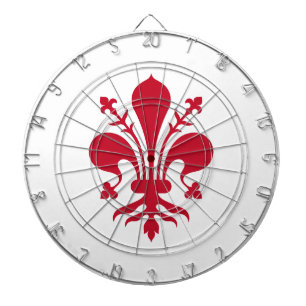 Dartboard with Flag of Florence, Italy
