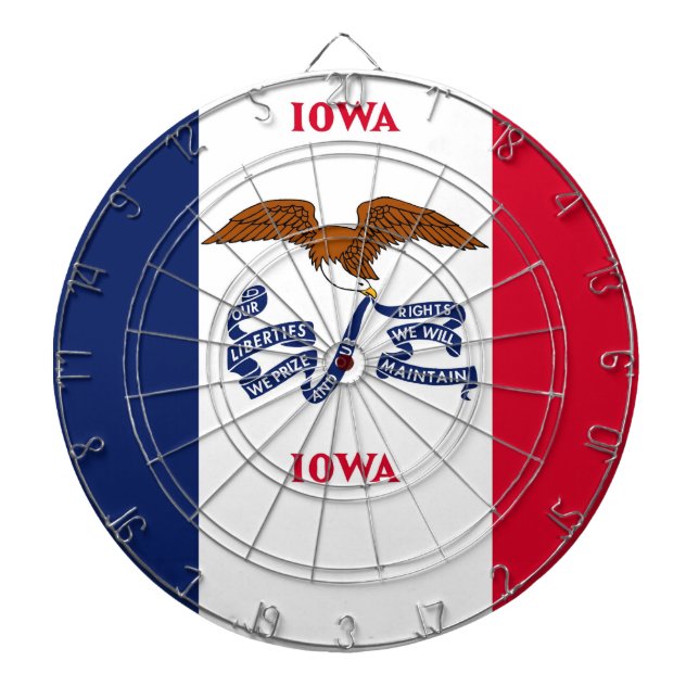 Dartboard with Flag of Iowa, USA (Front)