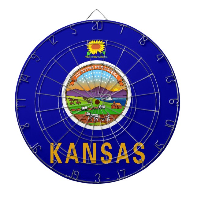 Dartboard with Flag of Kansas, USA (Front)