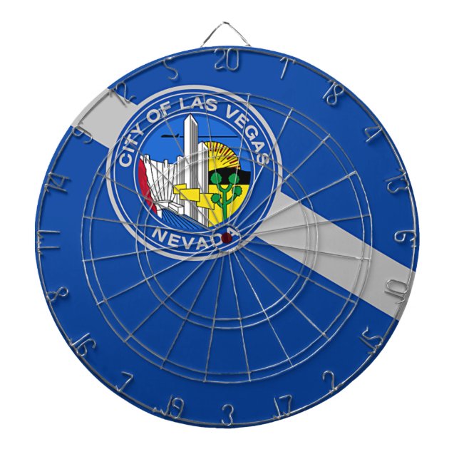 Dartboard with Flag of Las Vegas City, USA (Front)