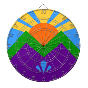 Dartboard with Flag of Manitou Springs, Colorado
