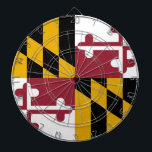 Dartboard with Flag of Maryland, USA<br><div class="desc">Enhance your game room with our dartboard featuring the flag of Maryland! Celebrate Maryland's unique heritage with this dartboard, proudly displaying the iconic design of the Maryland flag. Featuring a striking pattern of alternating black and gold quarters with a red and white cross bottony, this flag represents Maryland's rich history...</div>