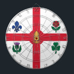 Dartboard with Flag of Montreal, Canada<br><div class="desc">Bring patriotic flair and cultural pride to your game room, office, or recreation space with this vibrant dartboard featuring the official flag of Montreal, Canada. This unique design combines entertainment and heritage, making it a standout piece for anyone who cherishes the city’s rich multicultural roots and iconic symbolism. The flag...</div>