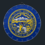 Dartboard with Flag of Nebraska, USA<br><div class="desc">Bring a touch of Nebraska pride to your game room with our exclusive dartboard featuring the flag of Nebraska! This dartboard is more than just a game accessory; it’s a celebration of Nebraska’s heritage and cultural pride. Each dartboard features a vibrant print of the Nebraska state flag, making it a...</div>