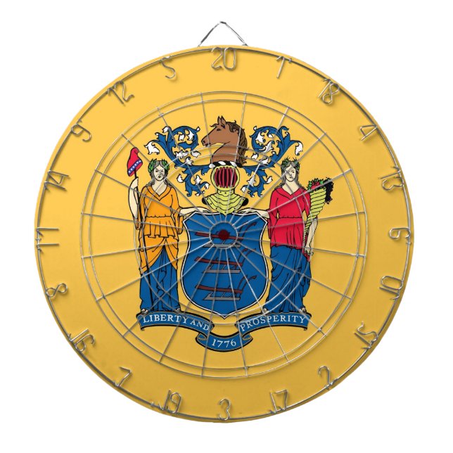 Dartboard with Flag of New Jersey, USA (Front)