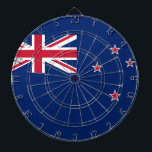 Dartboard with Flag of New Zealand<br><div class="desc">Bring a patriotic flair to your game room or entertainment space with this striking dartboard featuring the flag of New Zealand. This themed dartboard showcases the bold and beautiful design of New Zealand's national flag, complete with its rich blue background, the Union Jack in the top left corner, and the four iconic...</div>