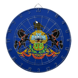 Dartboard with Flag of Pennsylvania, USA