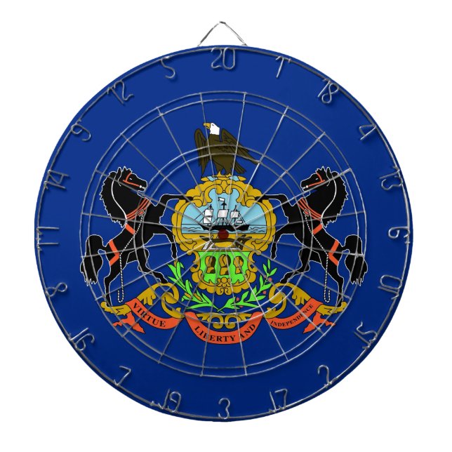 Dartboard with Flag of Pennsylvania, USA (Front)
